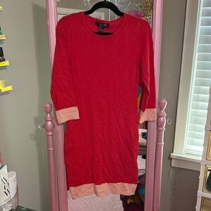 Forever 21 Red & Peach Light Sweater Dress